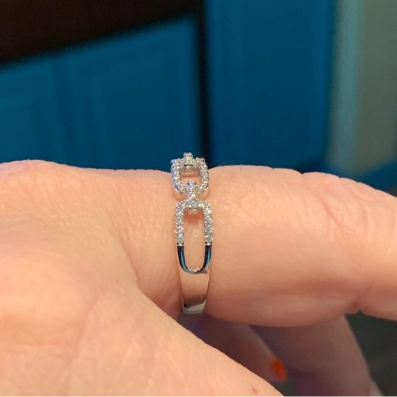 NEW Stunning Moissanite D link chain style band - Picture 2 of 9